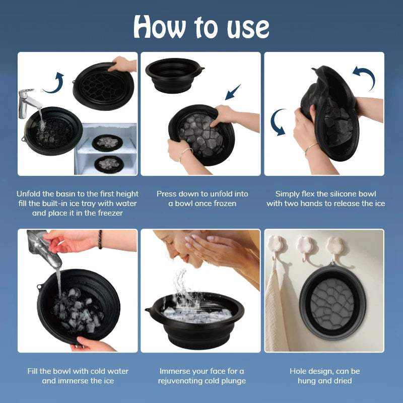 Facial ice bath bowl for cold therapy skincare