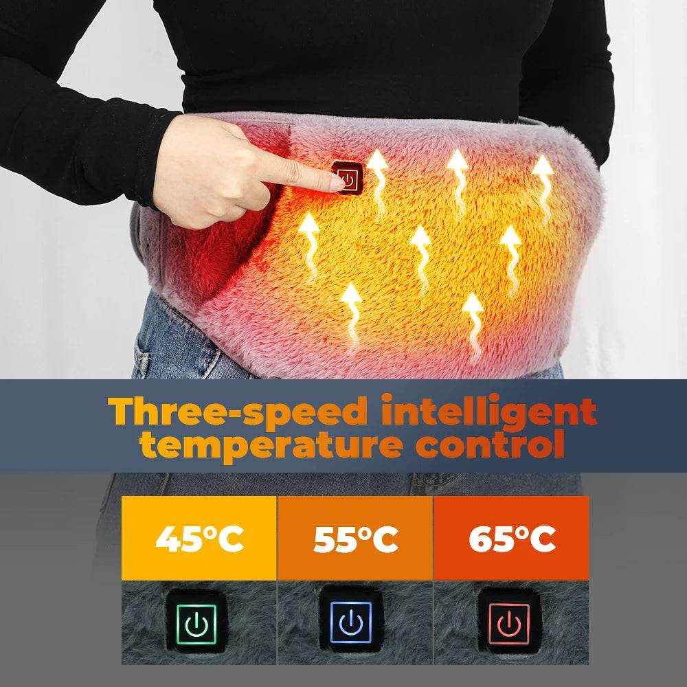 Electric heating waist belt with adjustable warmth and USB power