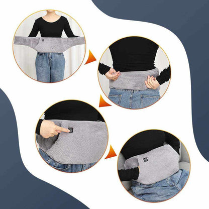 Electric heating waist belt providing targeted warmth and hand pockets