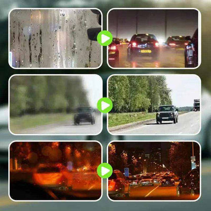 Green Oil Film Wipe cleaning car windshield with built-in brush