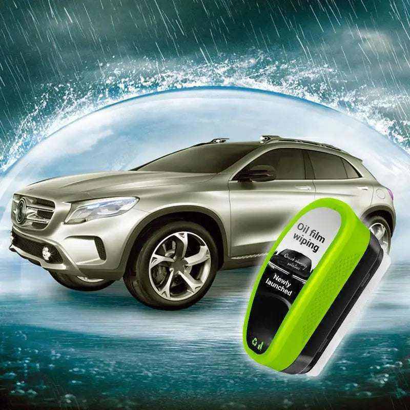 Green Oil Film Wipe tool for streak-free, clear glass and hydrophobic coating
