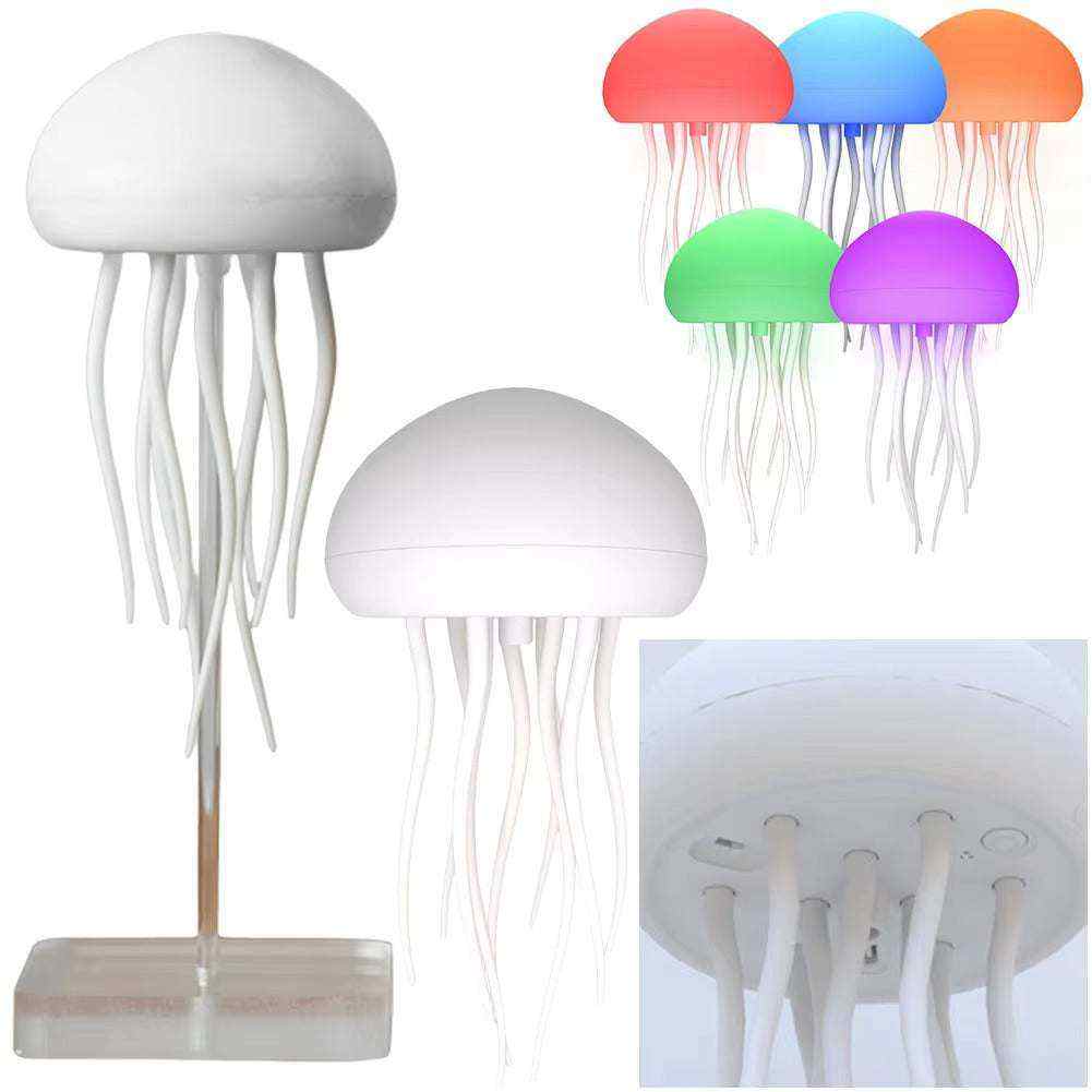 Jellyfish night light with color-changing LED in a dark room