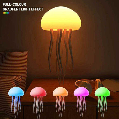Jellyfish night light with floating jellyfish and color-changing LED glow