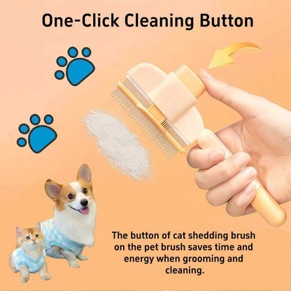 Pet hair and flea comb with dense and mixed bristles for grooming