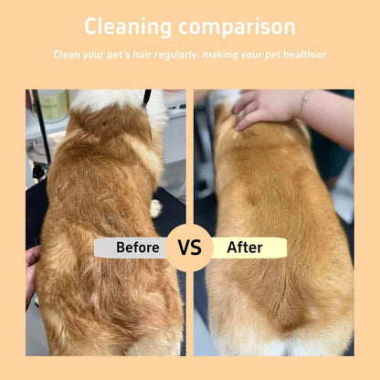 Pet hair and flea comb with self-cleaning feature for grooming