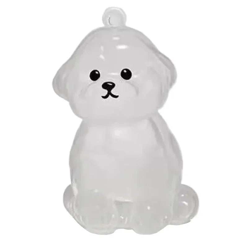 Pet hair keychain with transparent capsule and dog shapes