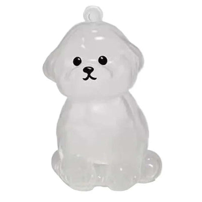 Pet hair keychain with transparent capsule and dog shapes