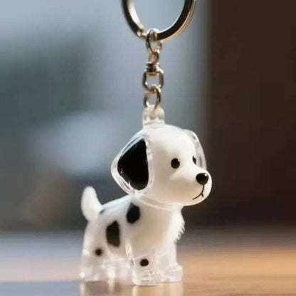 Transparent dog-shaped pet hair keychain keepsake