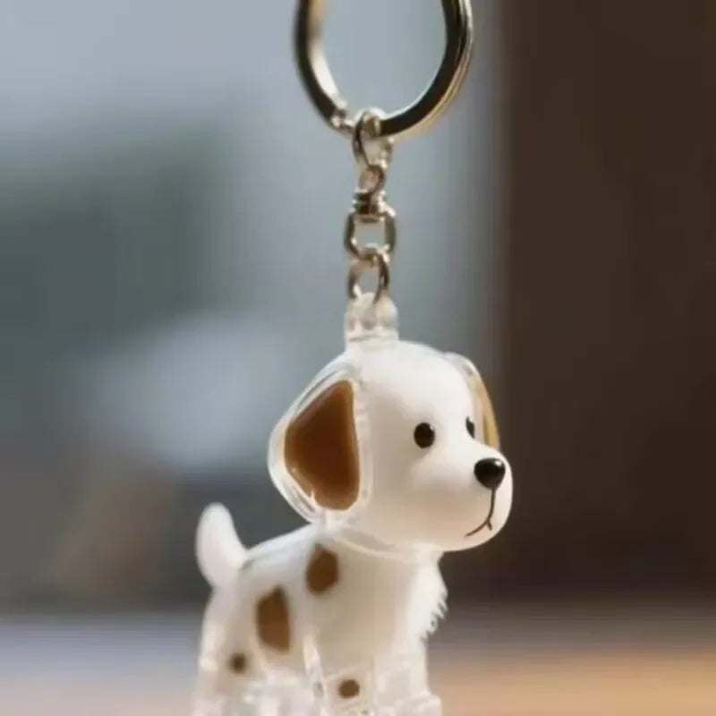 Pet hair keychain memorial keepsake with transparent capsule