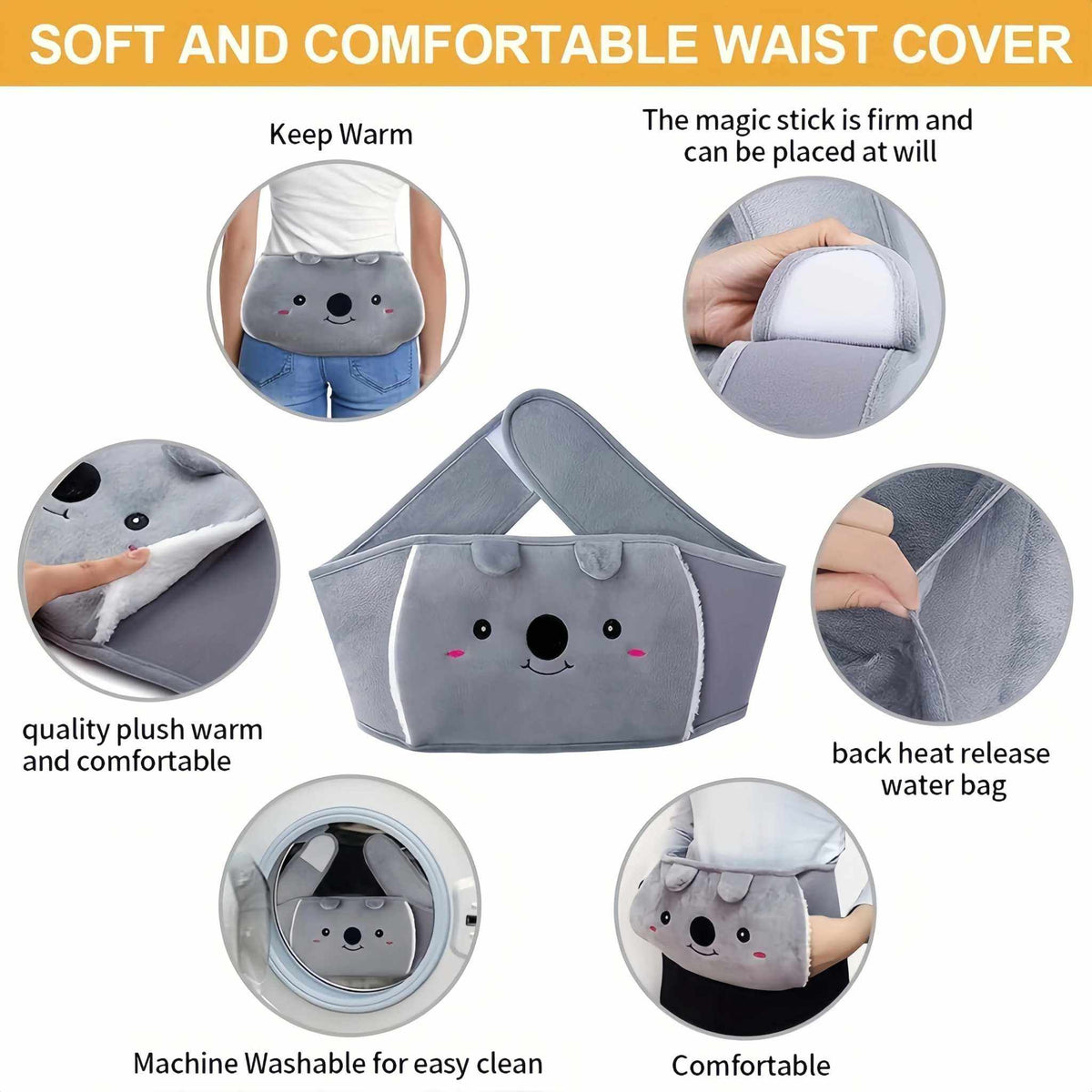 Waistband with hot water bag providing soothing warmth for pain relief
