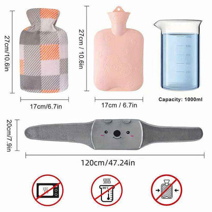Waistband with hot water bag providing soothing warmth