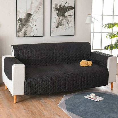 Waterproof couch cover protecting sofa from dog fur and spills